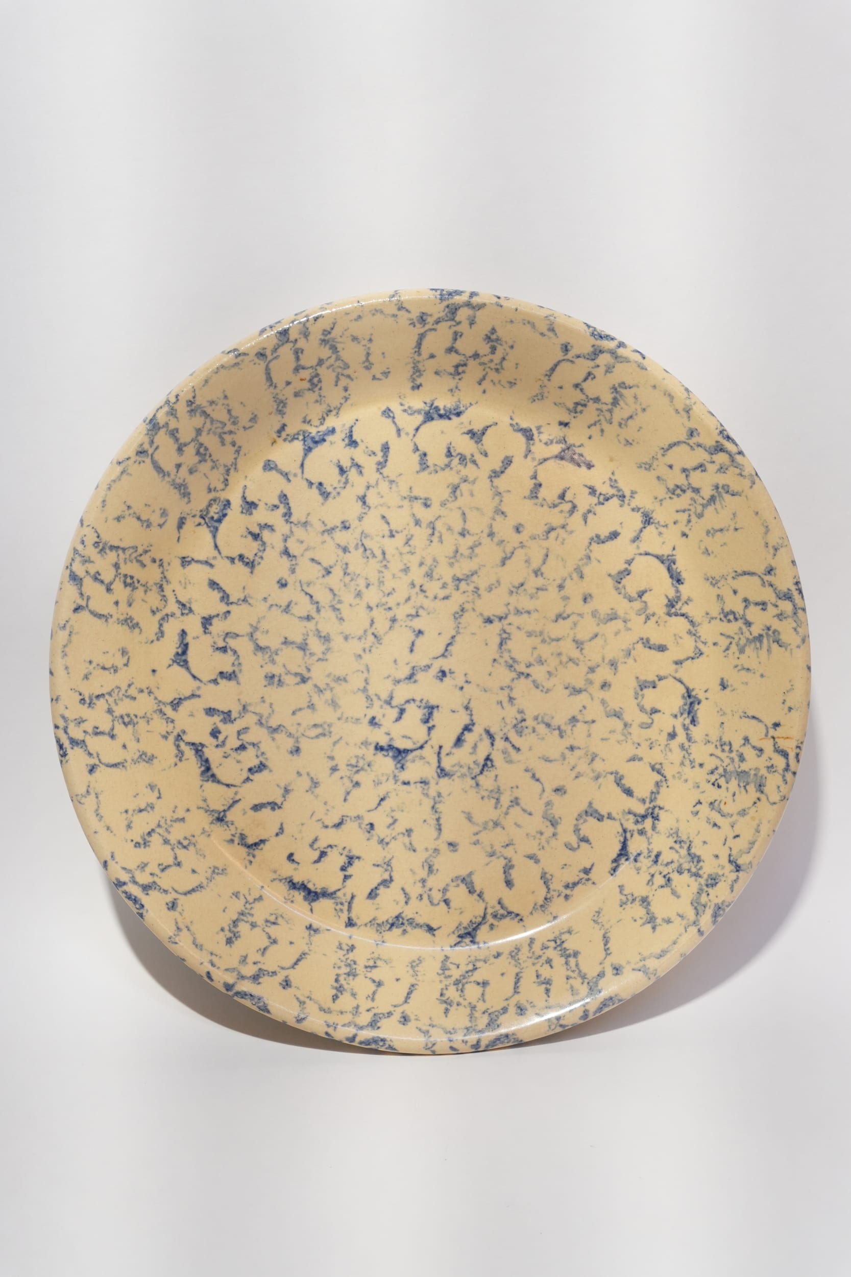 Robinson Ransbottom Blue Spongeware Stoneware Dinner Plate – Roseville, Ohio, pottery
