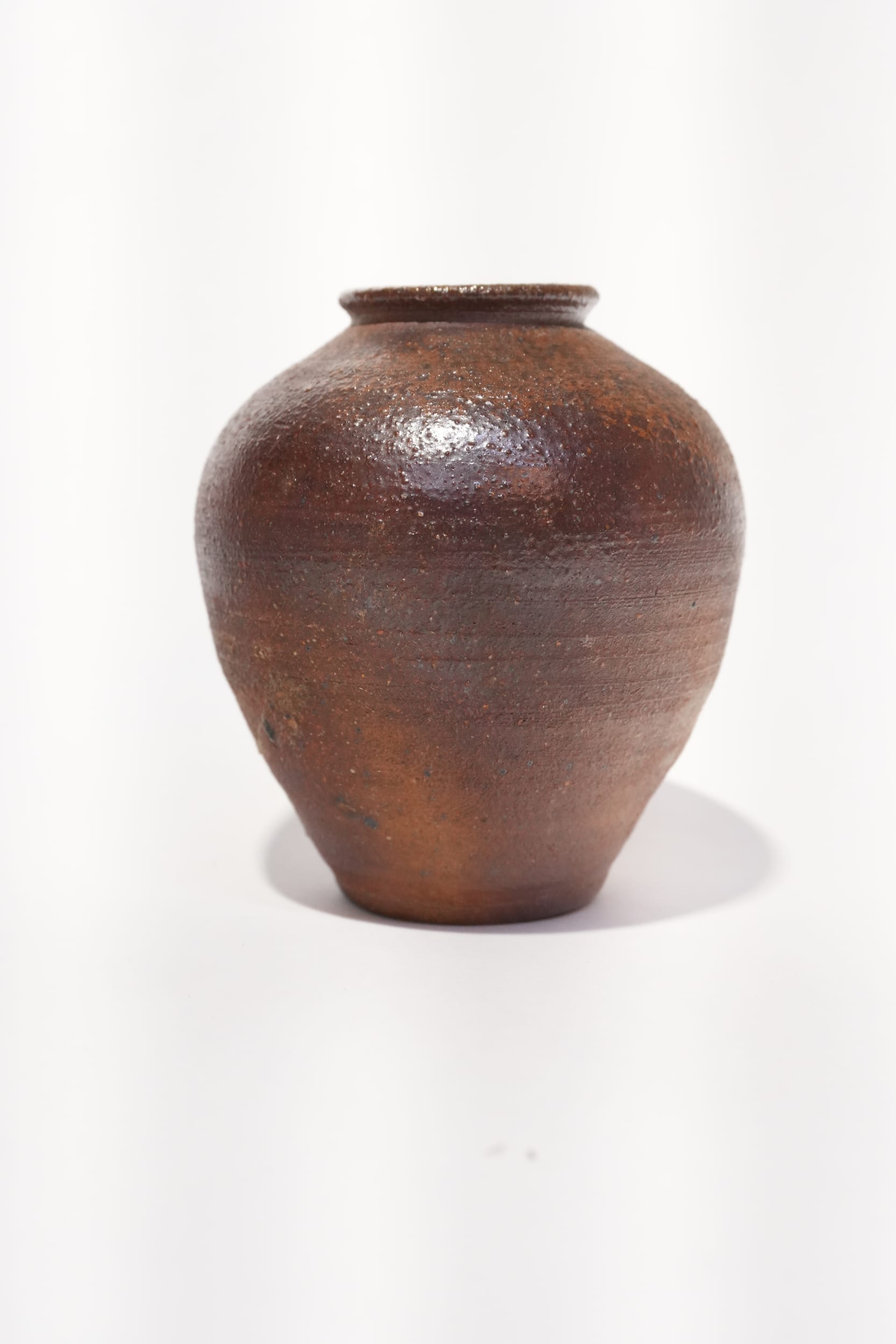 Signed "D.H." Small Studio Stoneware Mini Jar, pottery